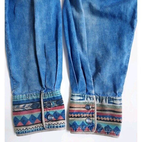 Vintage Handmade Mens Well Worn Western Pearl Snap LS Shirt W/Pockets Size XL - Picture 7 of 8